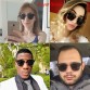  Fashion Polarized Sunglasses Women Brand Designer Luxury Vintage Rivet Semi Rimless Sun Glasses Men Driving Retro Eyewear 2017